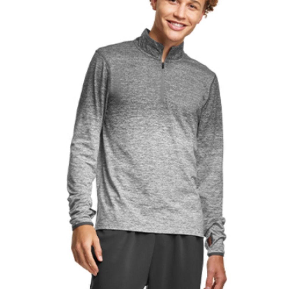 C9 Champion Elevated Train 1/4 Zip Ombre Heather Grey Pullover Size Large NWOT